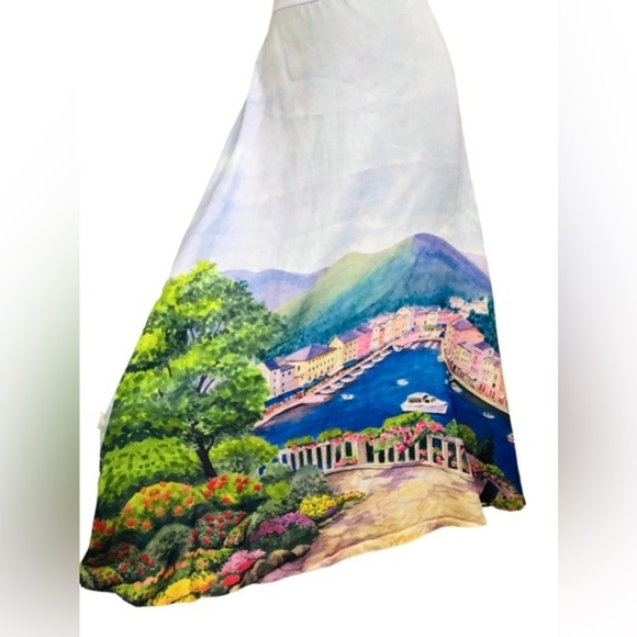 Rachel Zoe European riviera print light blue swing skirt size XS new - Picture 3 of 15